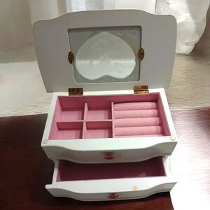 Girls wooden 1 drawer jewelry box